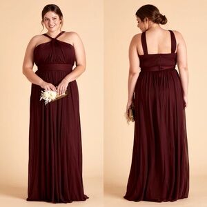 Birdy Grey Kiko Formal Maxi Dress in Mesh Cabernet | XXL